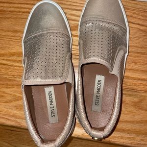 Steve Madden Gold Slip Ons